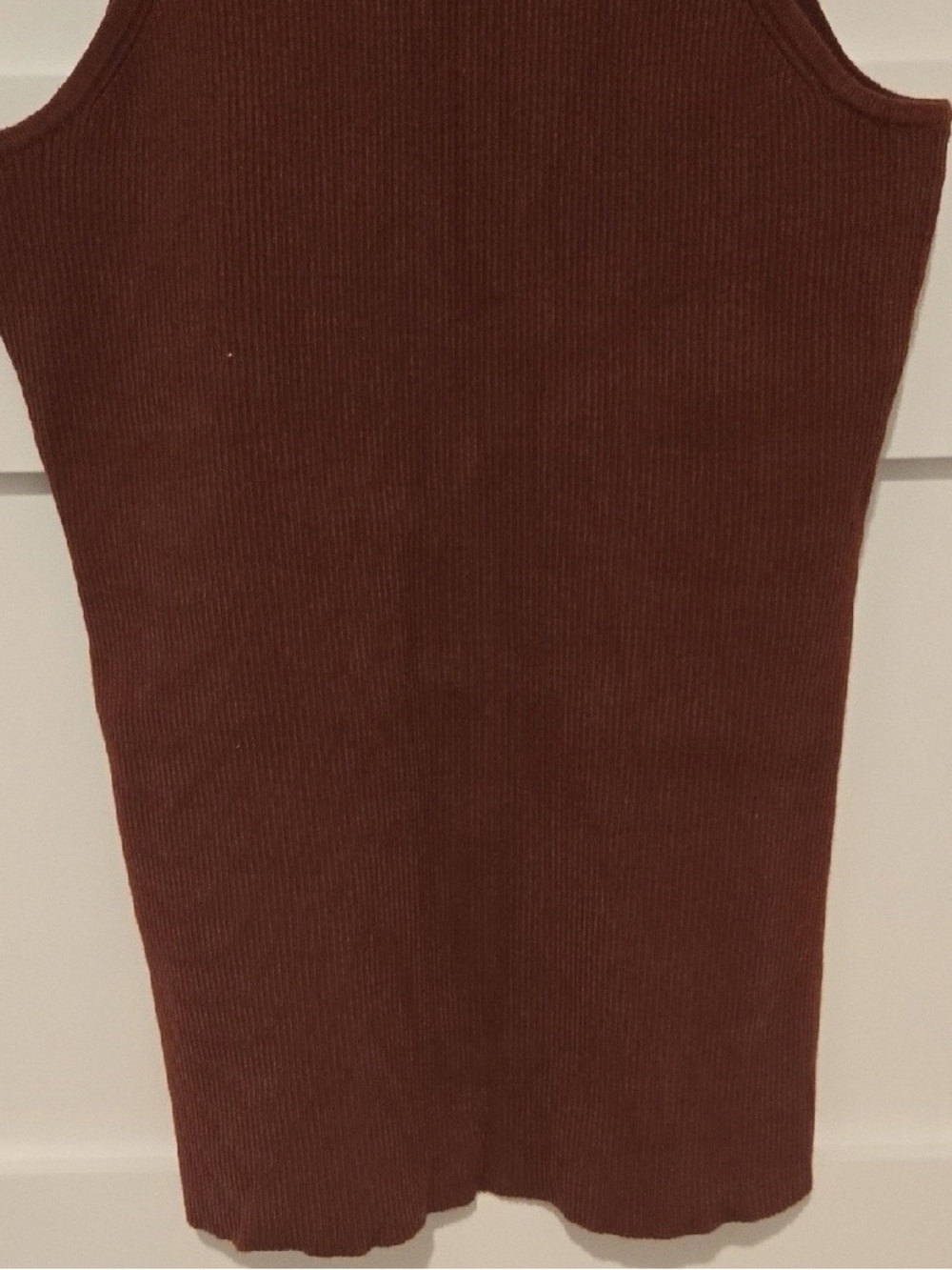 Ribbed Racerback Tank Top - Brown - Picture 2 of 2